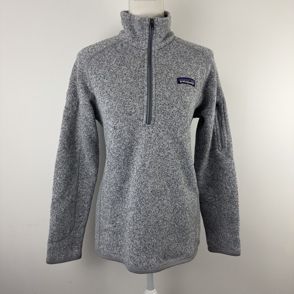 Patagonia Sweaters - Patagonia Women's Better‎ Sweater 1/4 Zip Fleece Gray Size M Polyester
